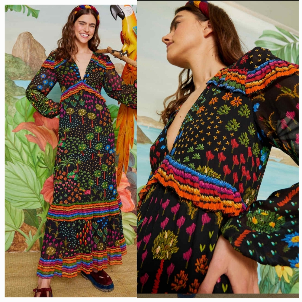 NWT Farm Rio Fruit Garden maxi dress - Picture 3 of 9